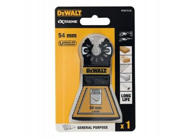 DeWALT DT20773-QZ, Tigersågblad, Metall, Gipsskivor, Plast, Trä, Trä med spik, Bimetall, Svart, Gul, 5,4 cm, 1 styck
