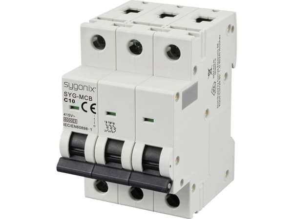 Sygonix SY-6441080 SYG-MCB 3P/C10/6KA Strömbrytare 3-polig 10 A 415 V/AC