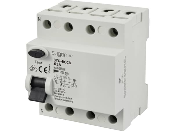 Sygonix SY-6438020 SYG-RCCB 3P+N/A63/10kA/30mA Vikavirtasuojakosketin A 4-nastainen 63 A 0,03 A 400 V/AC
