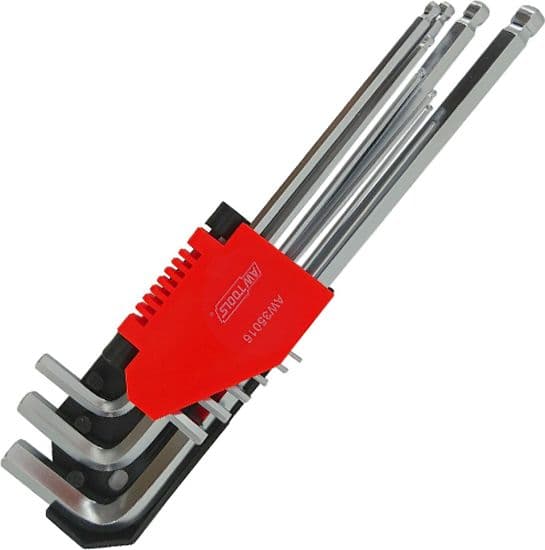 AW-Tools AWTools sekskantnøkler, 9 deler med ball (AW35016)