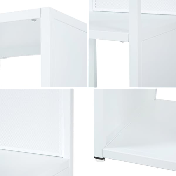 Bokhylla Finspång 185x38x38 cm stål vit [en.casa]