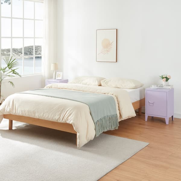 Sängbord Inari set om 2 stål 57x40x30 cm lila [en.casa]