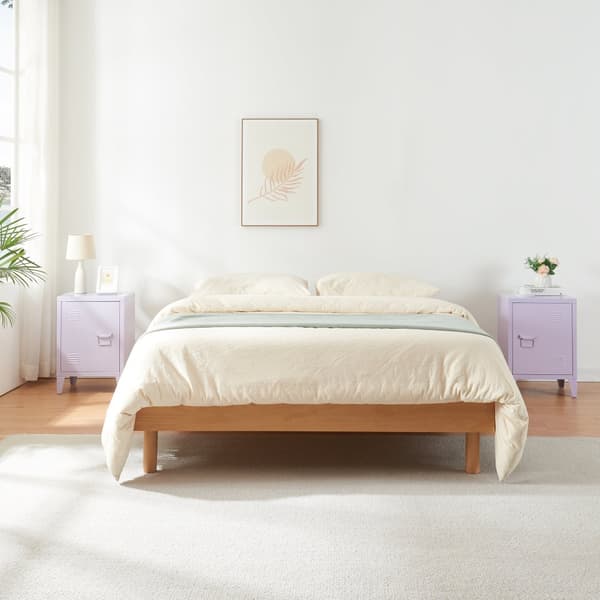 Sängbord Inari set om 2 stål 57x40x30 cm lila [en.casa]