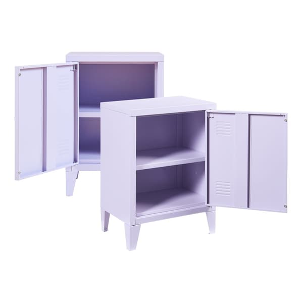 Sängbord Inari set om 2 stål 57x40x30 cm lila [en.casa]