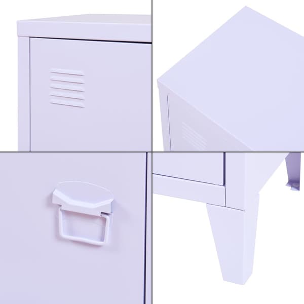 Sängbord Inari set om 2 stål 57x40x30 cm lila [en.casa]