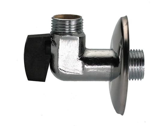 GUSTAVSBERG Securex Securex kromattu kulmallinen palloventtiili 1/2" nippeli/nippa ilman kahvaa ja sis. ruusukkeen