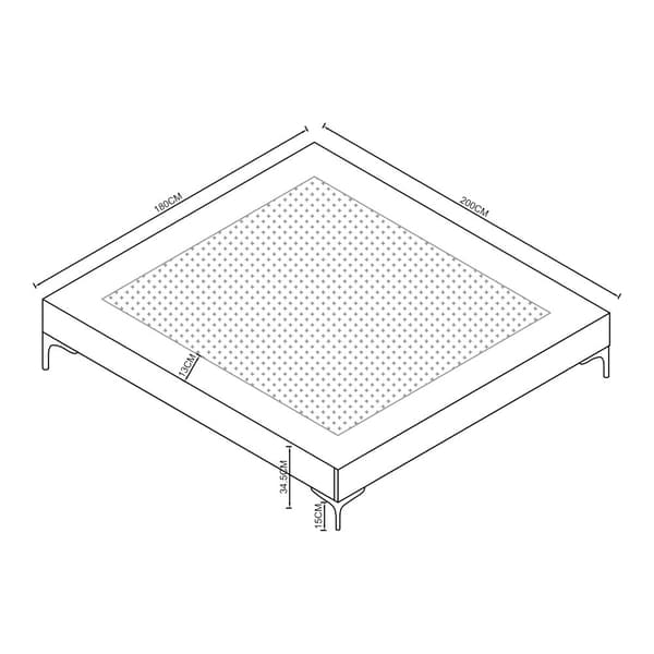 Klädd sängstomme Lilla 200x180x34,5 cm ljusgrå [en.casa]