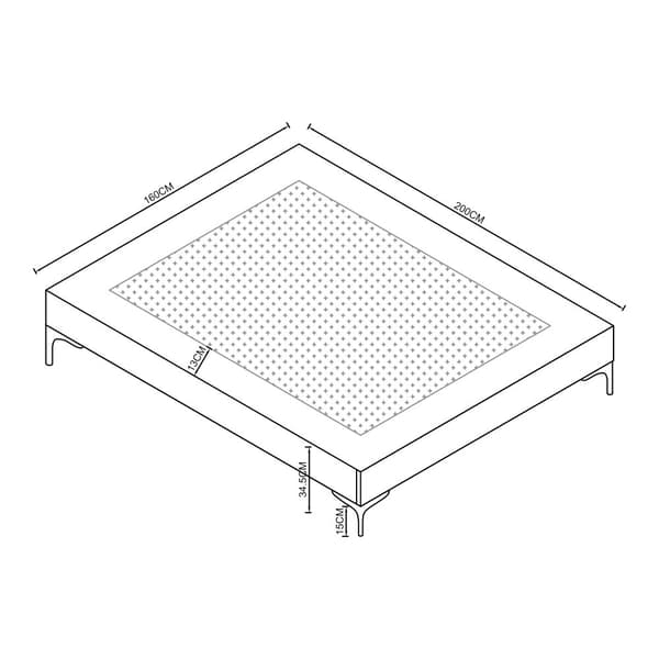 Klädd sängstomme Lilla 200x160x34,5 cm grön [en.casa]