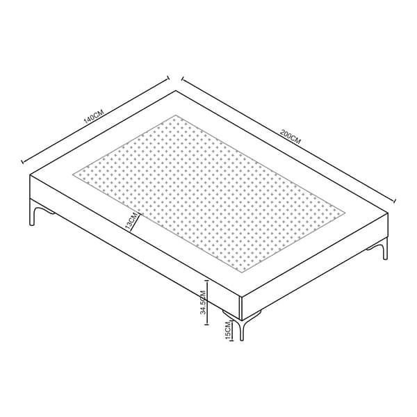 Klädd sängstomme Lilla 200x140x34,5 cm grön [en.casa]