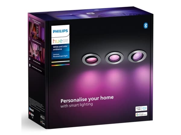 Philips Hue White and Color Ambiance Centura - Upotettu valopiste - LED-valopiste - GU10 - 4,2 W - Luokka E - 16 miljoonaa väriä / lämpimästä viileän
