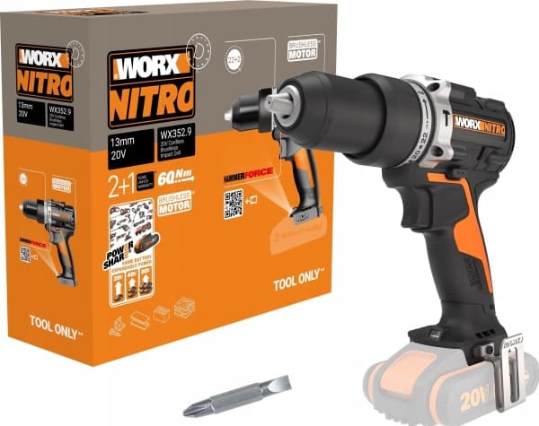 Worx drill/driver børsteløs slagdriver WORX WX352.9 20V