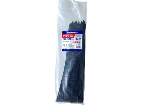 Specialist+ SPECIALIST+ nylon. strap, black, 3.6x300 mm, 100 pcs.