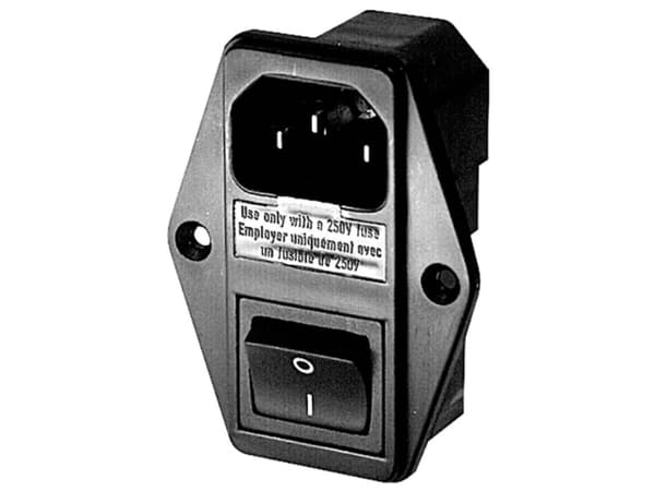 Schurter 4304.6058 IEC-kontakt Stickpropp, rak Totalt antal poler: 3 10 mA Svart 1 st