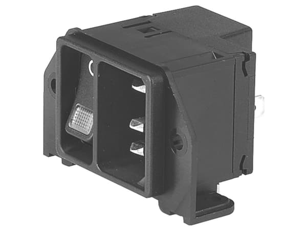 Schurter DC21.0021.1111 IEC-kontakt Stickpropp, rak Totalt antal poler: 3 10 mA Svart 1 st