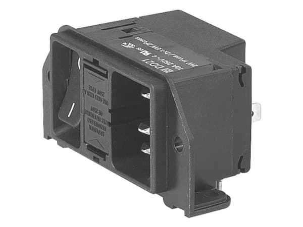 Schurter DD21.0123.1111 IEC-liitin Pistoke, suora Kokonaisnapaluku: 3 10 mA Musta 1 kpl