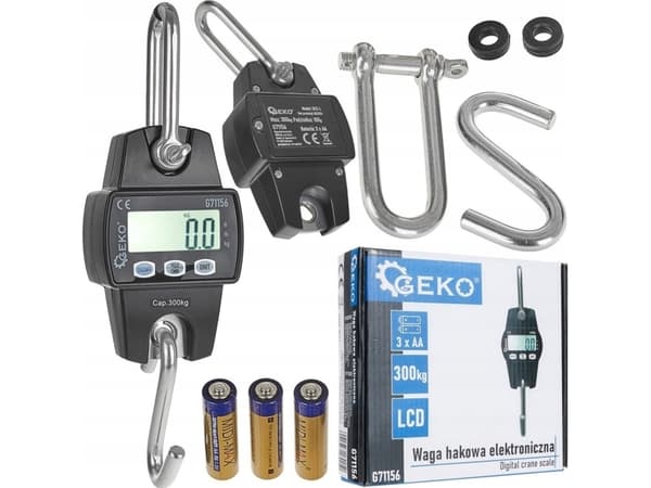 Geko Elektroninen varastointikoukkuvaaka 300kg (20)
