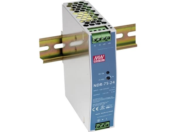 Mean Well NDR-75-48 Virtalähde DIN-kiskoon 48 V/DC 1,6 A 75 W Lähtöjen määrä: 1 x Sisältö 1 kpl