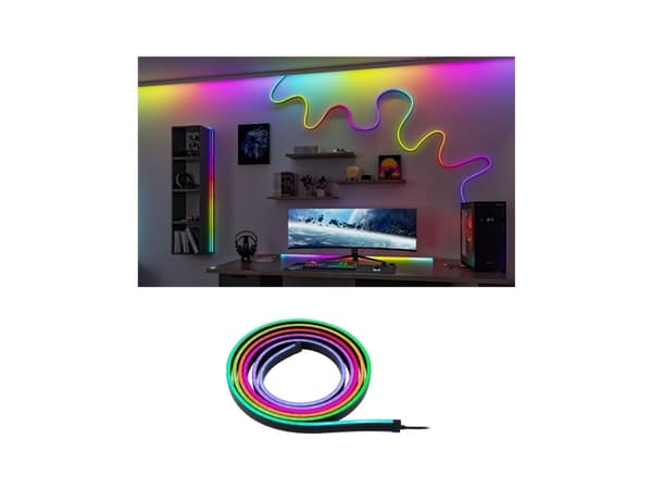 Paulmann Black Neon, Universell belysningslist, Svart, Plast, IP20, III, Blå, Grön, Röd