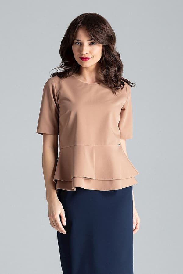 Blus med vid nederdel brown XL