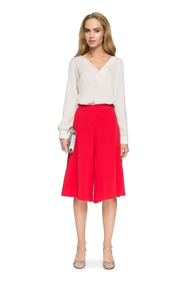 V-ringad Blus beige S