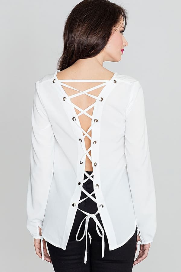 Blus med öppen rygg