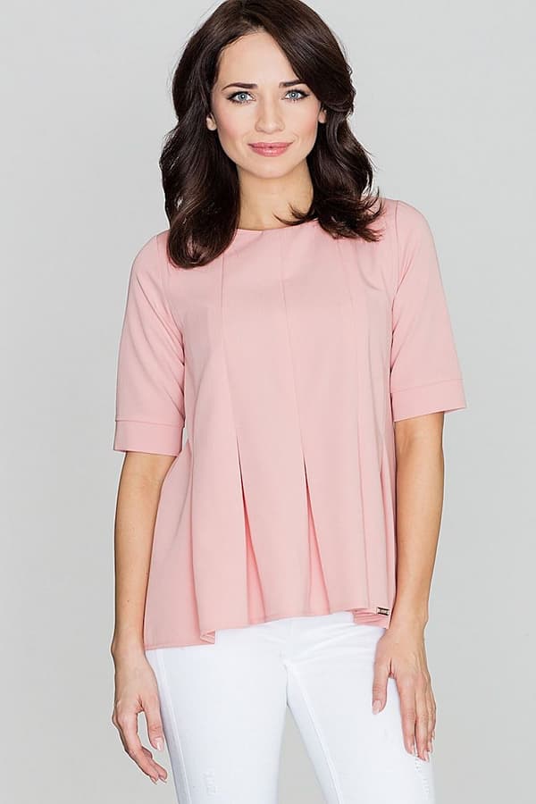 Topp med volang pink XL