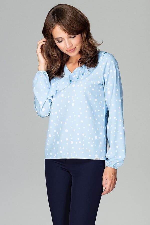 Blus med volang