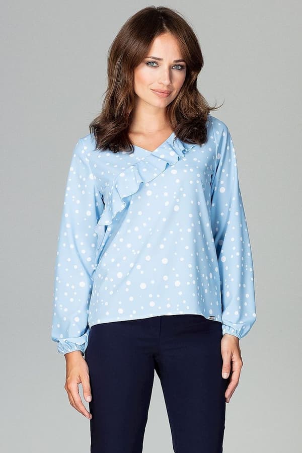 Blus med volang