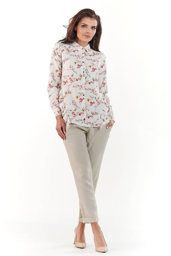 Mönstrad skjorta beige L