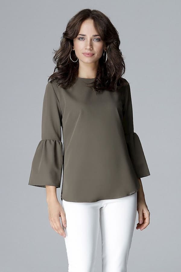 Blus med vid arm green S
