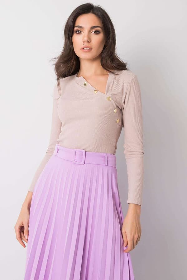 Topp med knappar beige L