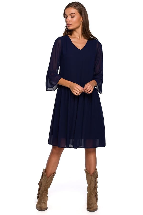 Klänning med lös passform navy blue L