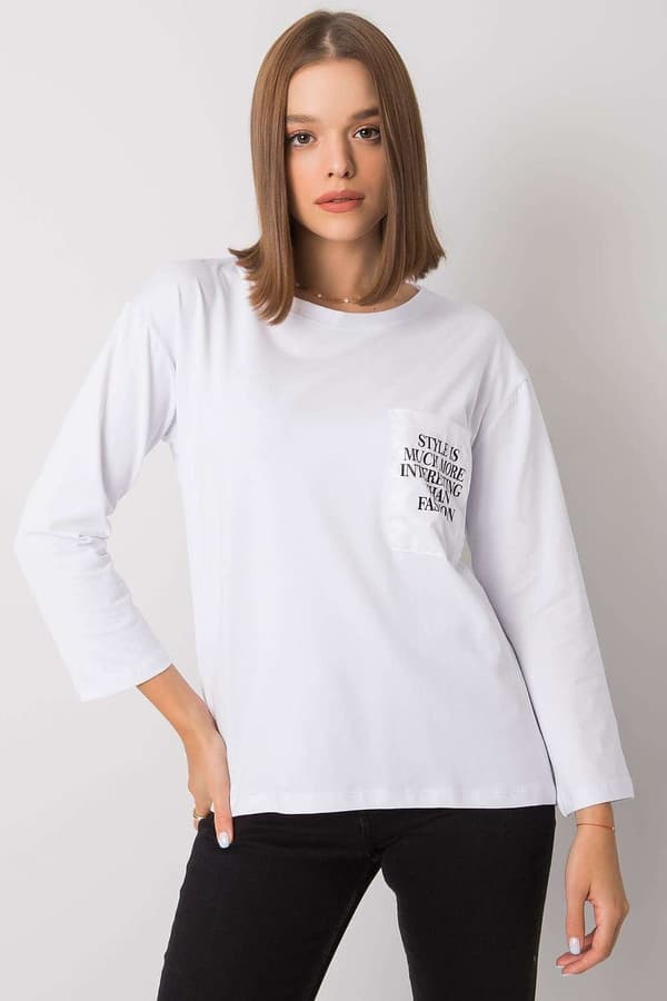 Blus med texttryck