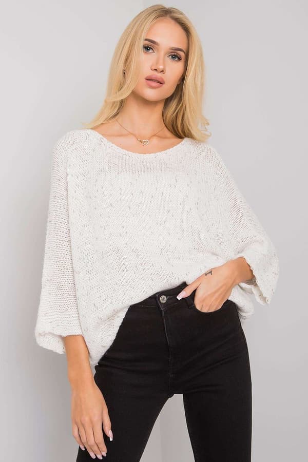 Tröja med lös passform beige 2 one-size-fits-all