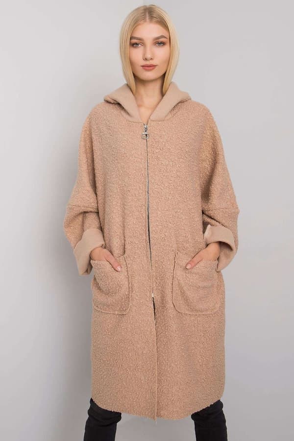 Kappa med blixtlås beige one-size-fits-all