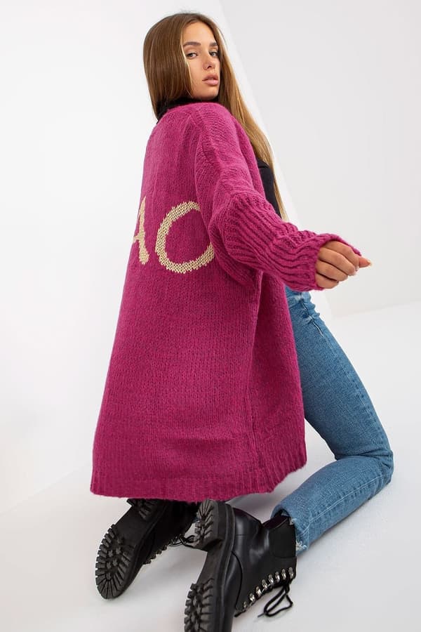 Kofta med texttryck pink one-size-fits-all
