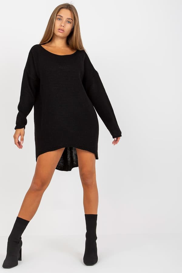 Lång tröja med lös passform black one-size-fits-all