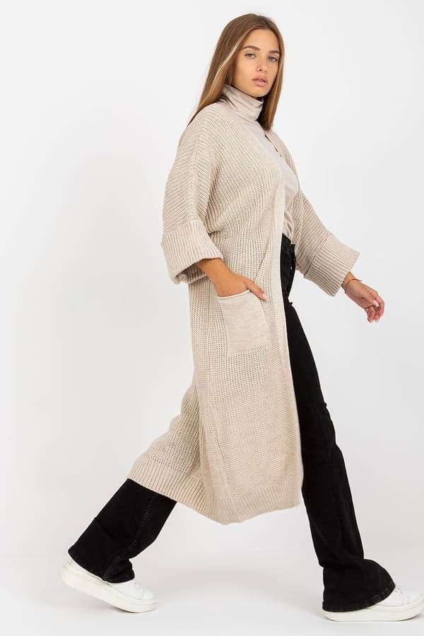 Lång kofta beige one-size-fits-all