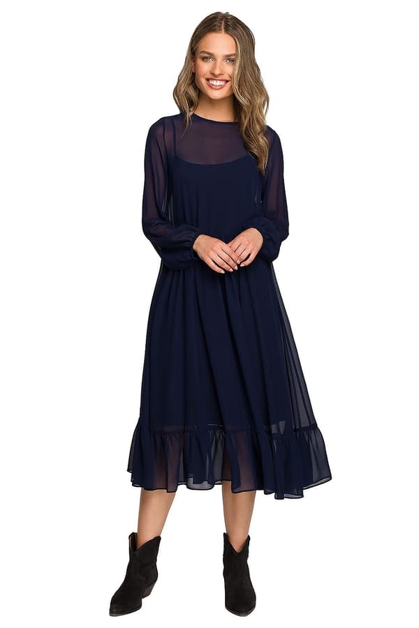 Klänning med lös passform navy blue XL