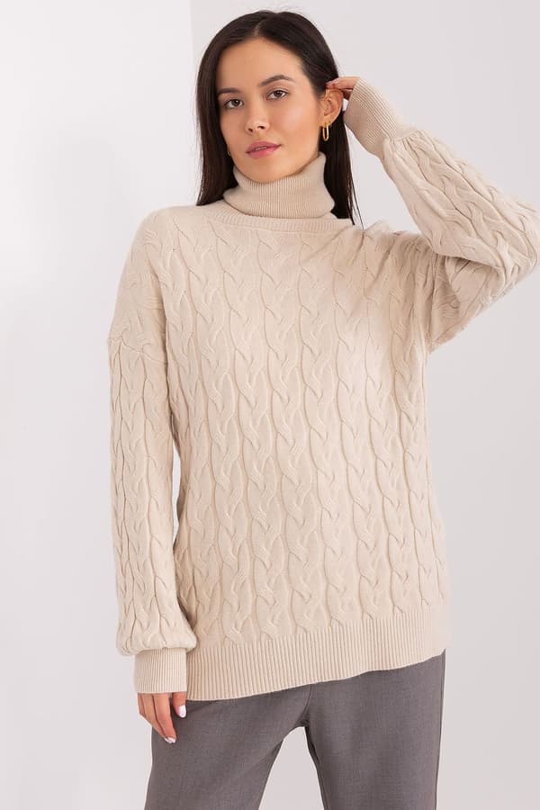 Tröja med polokrage AT beige one-size-fits-all