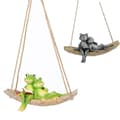 Miniatyrbild 2 av 4: Trädgårdsdekoration Groda på gunga