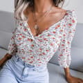 Miniatyrbild 1 av 7: V-ringad Blus Floral