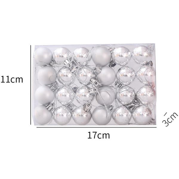 Julgranskulor 24pcs silvery