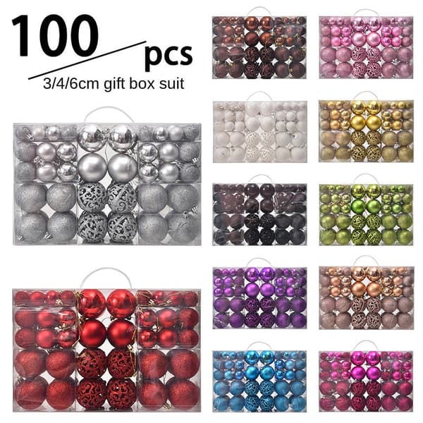3/4/6cm 100pcs Julgranskulor