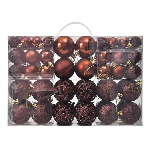 3/4/6cm 100pcs Julgranskulor Coffee colored,