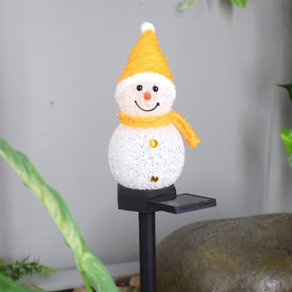 Solcellslampa jul snögubbe Yellow Snowman