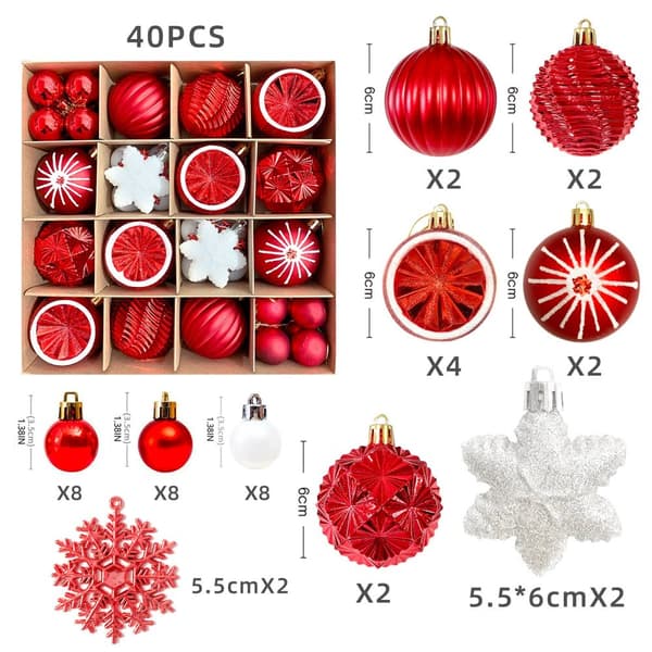 Julgranskulor 40pcs