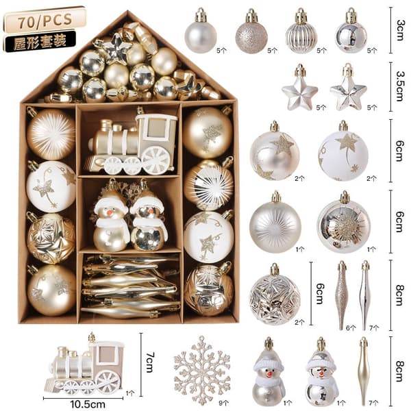 70pcs julgranskulor