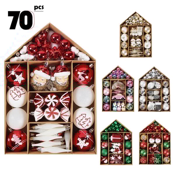 70pcs julgranskulor