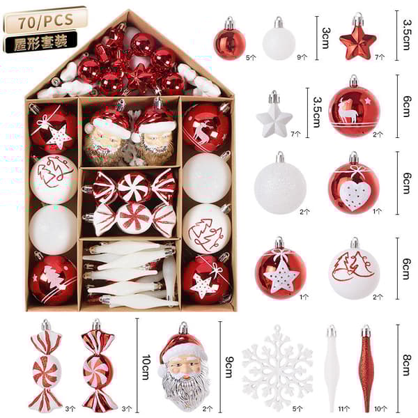 70pcs julgranskulor